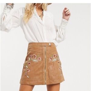 Free People Alanis Moto Mini Skirt - Sand